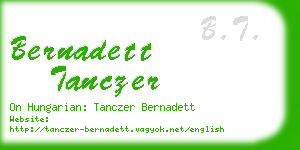 bernadett tanczer business card